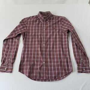 Ben Sherman men's shirt plead, red, button up.